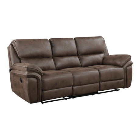 8517BRW-3 Double Reclining Sofa - Luna Furniture
