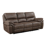 Proctor Brown Microfiber Power Double Reclining Sofa from Homelegance - Luna Furniture