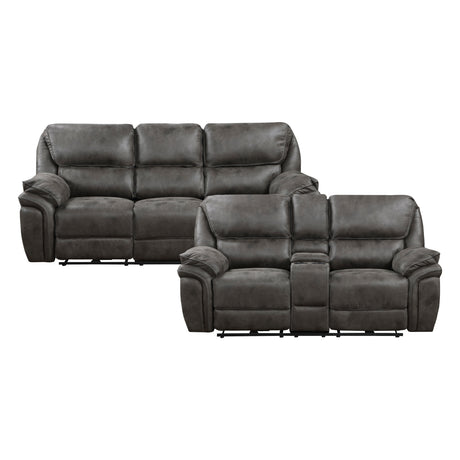 8517GRY*2PW Power Reclining Sofa and Loveseat from Homelegance - Luna Furniture