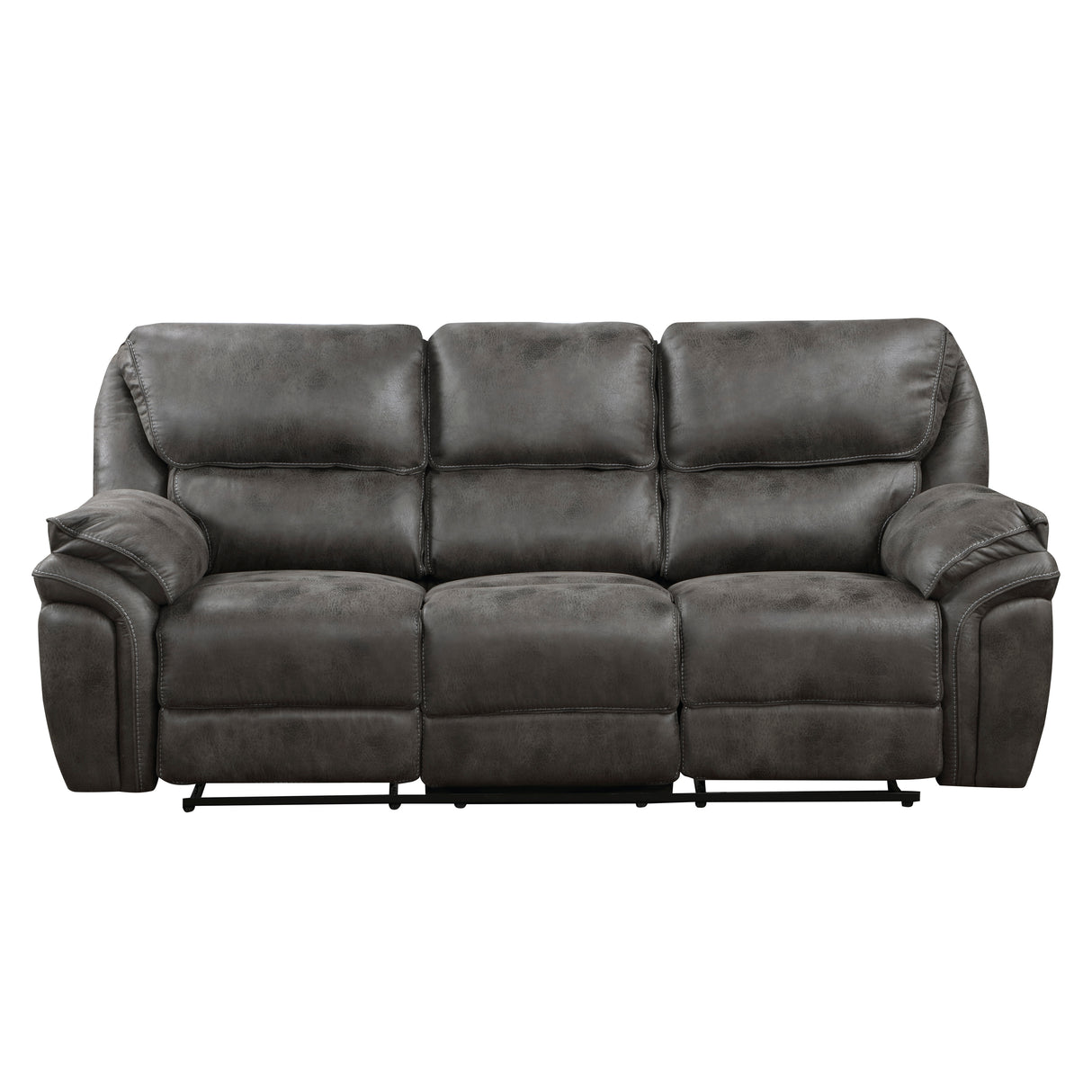 Proctor Gray Microfiber Double Reclining Sofa from Homelegance - Luna Furniture