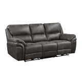 Proctor Gray Microfiber Power Double Reclining Sofa from Homelegance - Luna Furniture