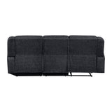 Monterey Ebony Chenille Reclining Sectional with Right Chaise from Homelegance - Luna Furniture