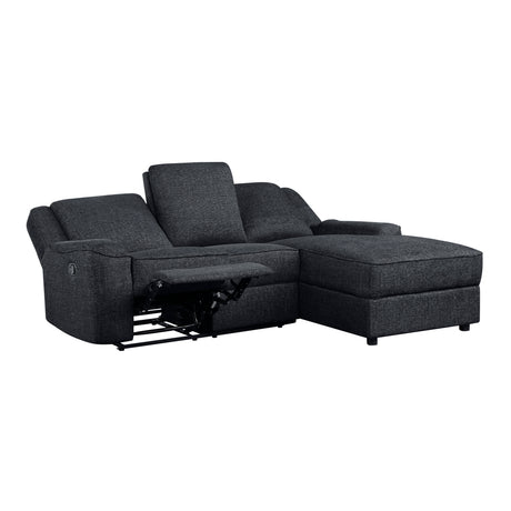Monterey Ebony 2-Piece Reclining Sectional with Right Chaise from Homelegance - Luna Furniture