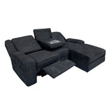 Monterey Ebony Chenille Reclining Sectional with Right Chaise from Homelegance - Luna Furniture