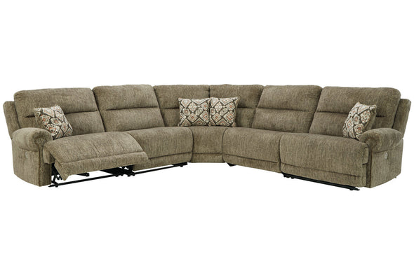 Lubec Taupe 5-Piece Power Reclining Sectional