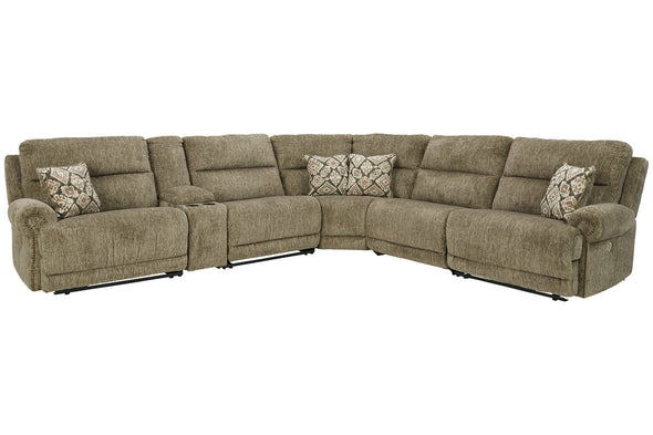 Lubec Taupe 6-Piece Power Reclining Sectional