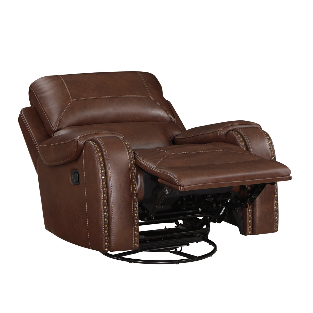 Newnan Brown Swivel Glider Reclining Chair from Homelegance - Luna Furniture
