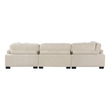 Traverse Beige Corduroy 4-Piece Modular Sectional with Ottoman from Homelegance - Luna Furniture