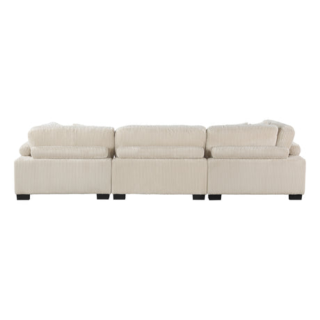 Traverse Beige Corduroy 4-Piece Modular Sectional with Ottoman from Homelegance - Luna Furniture