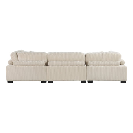 Traverse Beige Corduroy 4-Piece Modular Sectional with Ottoman from Homelegance - Luna Furniture