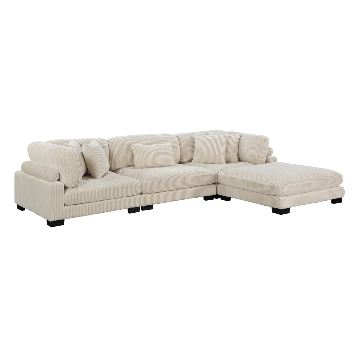 Traverse Beige Corduroy 4-Piece Modular Sectional with Ottoman from Homelegance - Luna Furniture