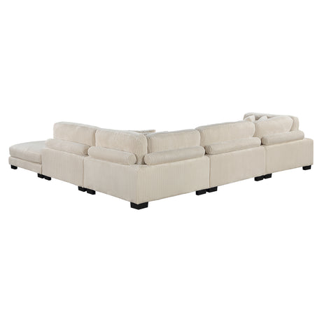 Traverse Beige Corduroy 5-Piece Modular Sectional with Ottoman from Homelegance - Luna Furniture