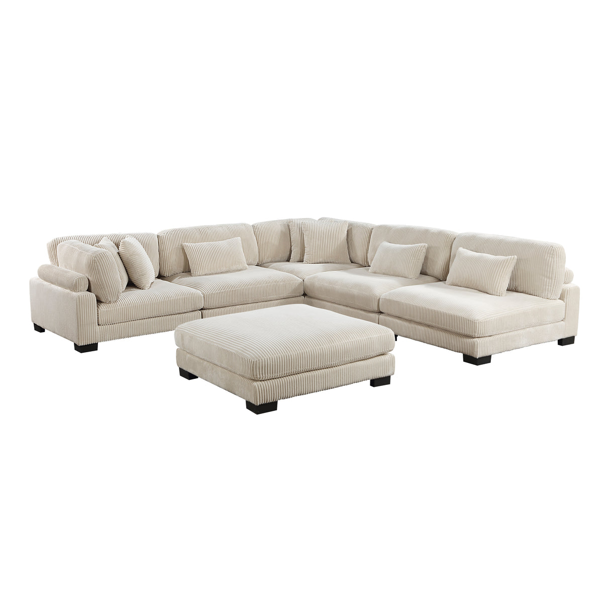 Traverse Beige Corduroy 6-Piece Modular Sectional with Ottoman from Homelegance - Luna Furniture