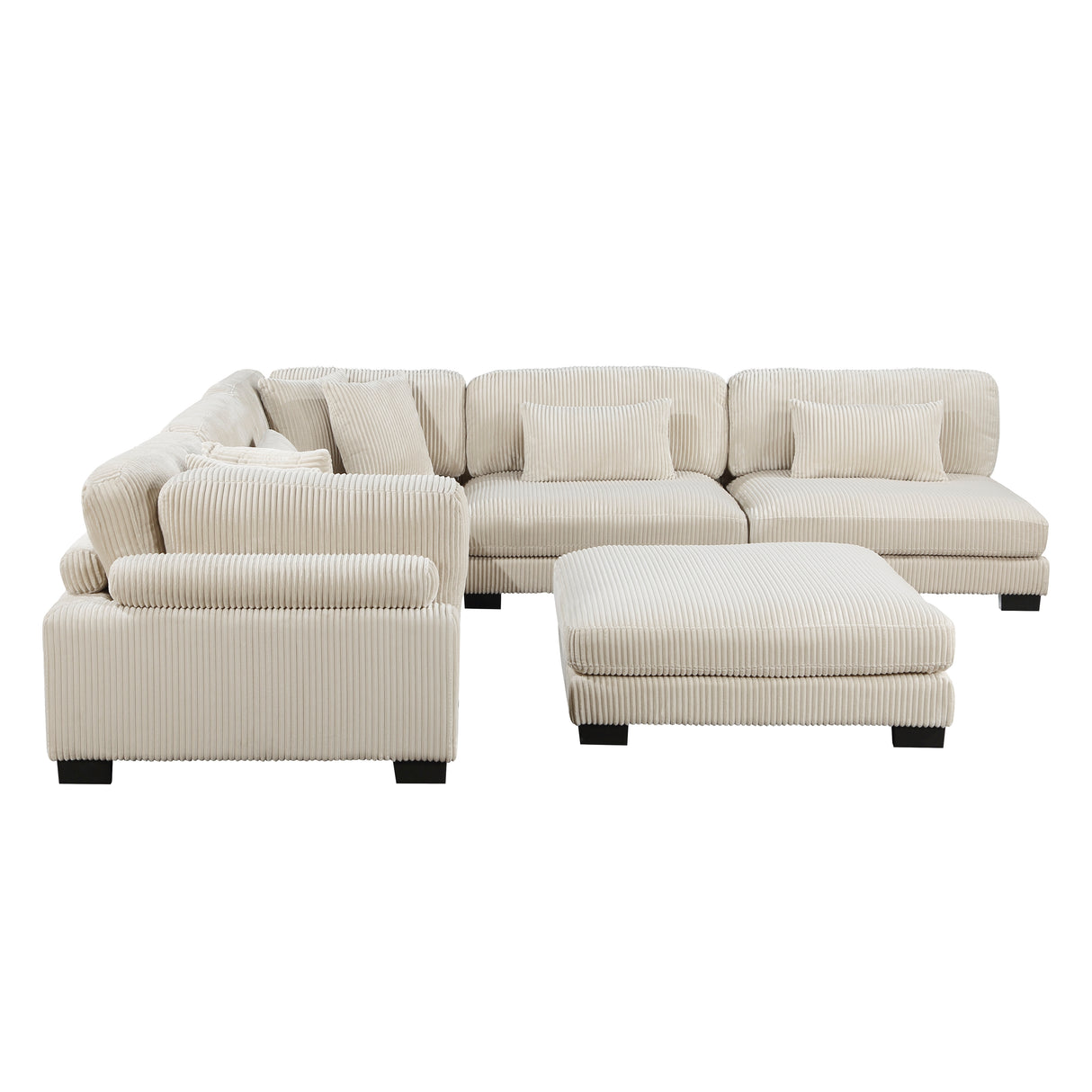 Traverse Beige Corduroy 6-Piece Modular Sectional with Ottoman from Homelegance - Luna Furniture