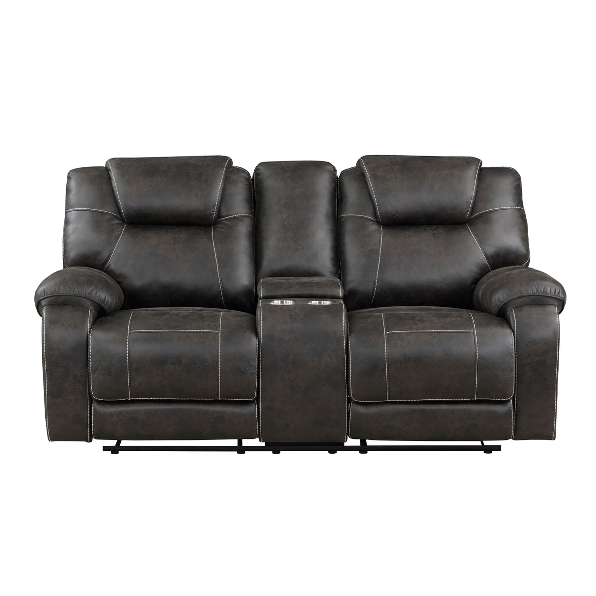 Gainesville Chocolate Microfiber Double Reclining Living Room Set from Homelegance - Luna Furniture
