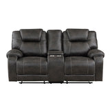 8560PM-2 Double Reclining Love Seat with Center Console - Luna Furniture