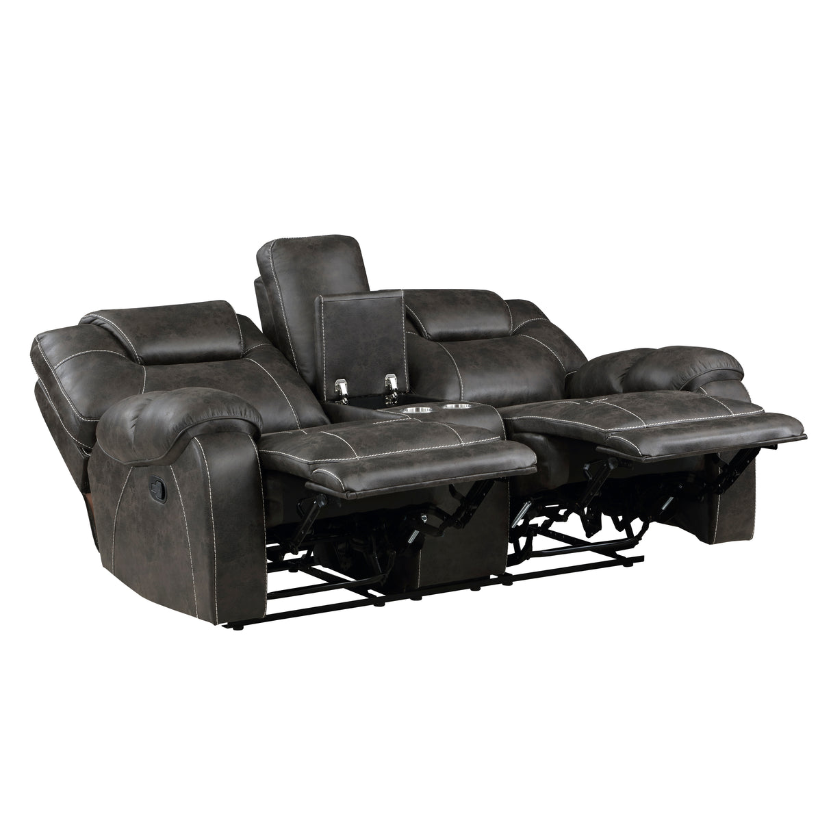 Gainesville Chocolate Microfiber Double Reclining Living Room Set from Homelegance - Luna Furniture