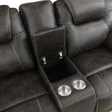 Gainesville Chocolate Microfiber Double Reclining Living Room Set from Homelegance - Luna Furniture