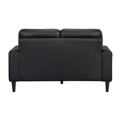 Lewes Black Leather Loveseat from Homelegance - Luna Furniture