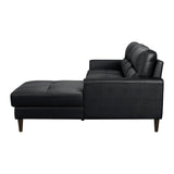 Lewes Black Leather 2-Piece Sectional with Right Chaise from Homelegance - Luna Furniture