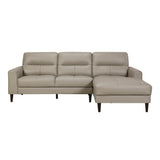 Lewes Latte Leather 2-Piece Sectional with Right Chaise from Homelegance - Luna Furniture