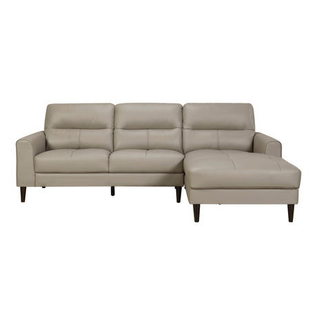Lewes Latte Leather 2-Piece Sectional with Right Chaise from Homelegance - Luna Furniture