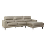 Lewes Latte Leather 2-Piece Sectional with Right Chaise from Homelegance - Luna Furniture