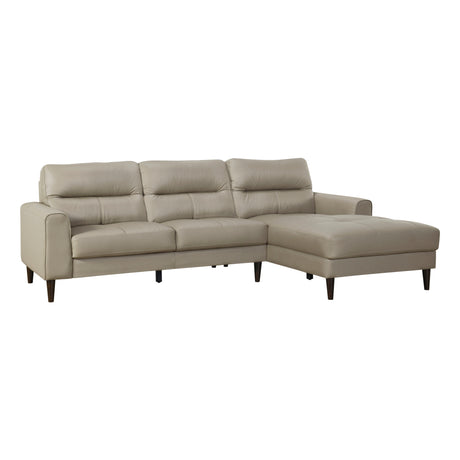 Lewes Latte Leather 2-Piece Sectional with Right Chaise from Homelegance - Luna Furniture