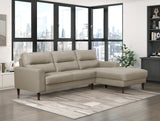Lewes Latte Leather 2-Piece Sectional with Right Chaise from Homelegance - Luna Furniture