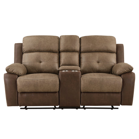Glendale Brown 2-Piece Double Reclining Set from Homelegance - Luna Furniture