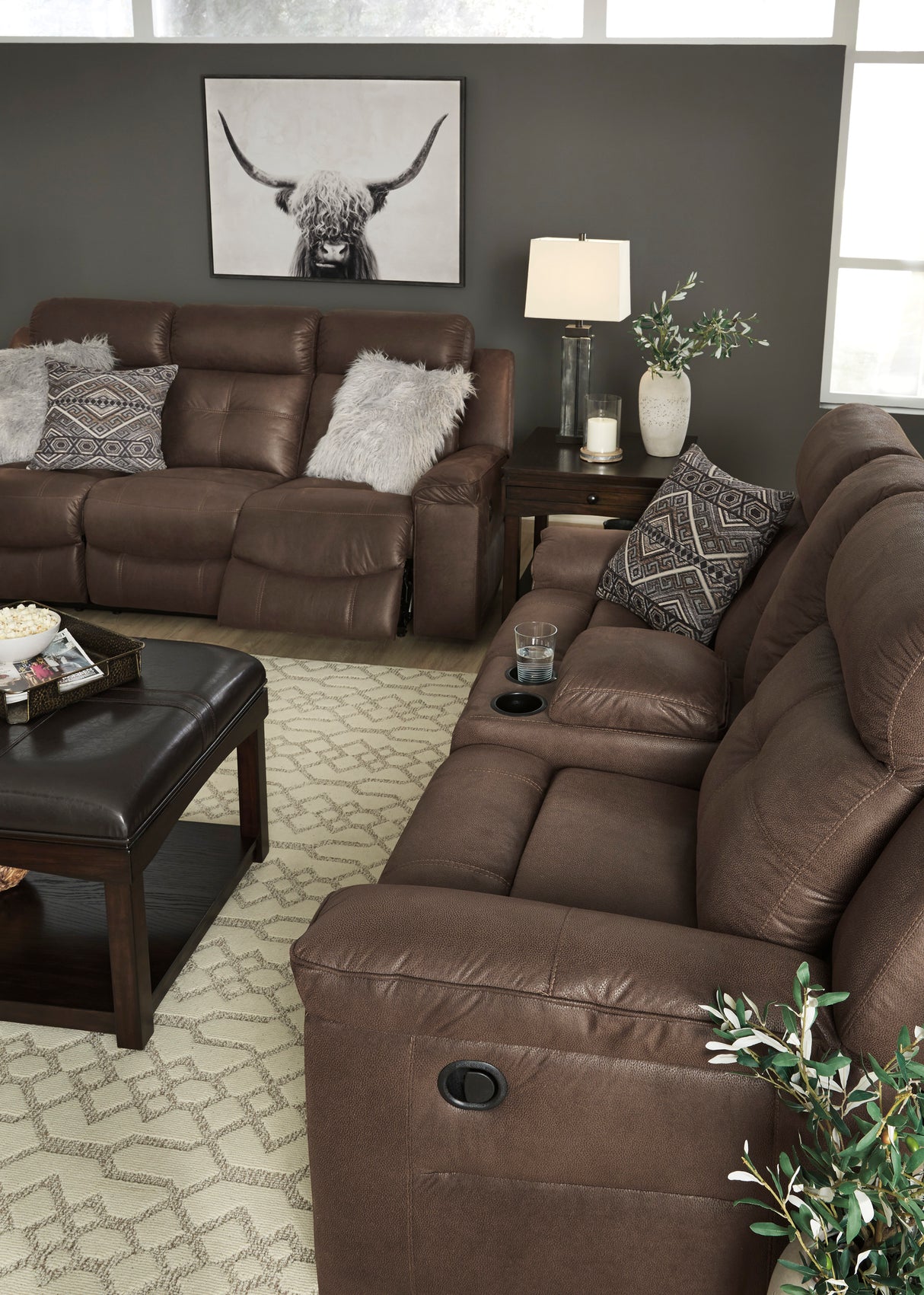 Jesolo Coffee Reclining Living Room Set - Luna Furniture