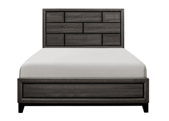 Davi Gray Full Panel Bed - Luna Furniture