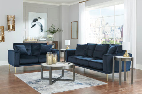 Macleary Navy Living Room Set - Luna Furniture