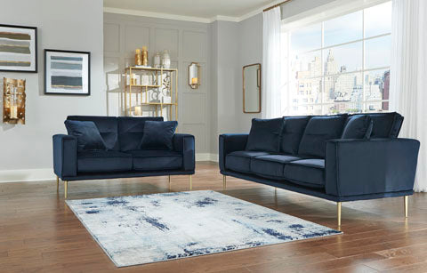 Macleary Navy Living Room Set - Luna Furniture