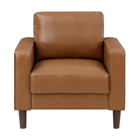 Malcolm Brown Faux Leather Chair from Homelegance - Luna Furniture