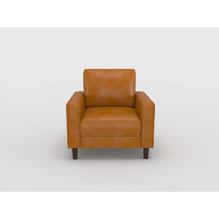 Malcolm Brown Faux Leather Chair from Homelegance - Luna Furniture