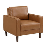 Malcolm Brown Faux Leather Chair from Homelegance - Luna Furniture