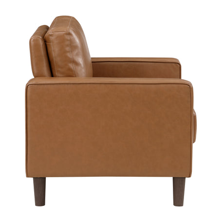 Malcolm Brown Faux Leather Chair from Homelegance - Luna Furniture