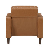 Malcolm Brown Faux Leather Chair from Homelegance - Luna Furniture