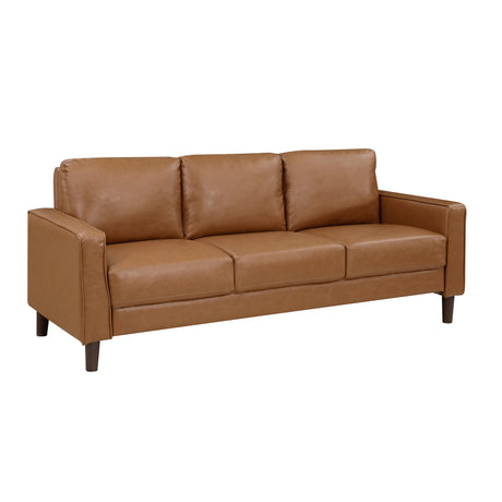 Malcolm Brown Faux Leather Sofa from Homelegance - Luna Furniture