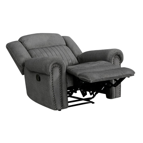 Brennen Charcoal Reclining Chair from Homelegance - Luna Furniture