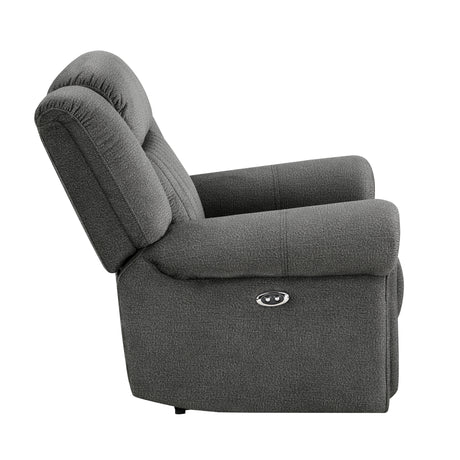 Brennen Charcoal Power Reclining Chair from Homelegance - Luna Furniture