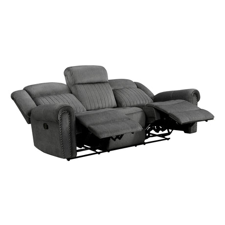 Brennen Charcoal 2-Piece Double Reclining Set from Homelegance - Luna Furniture