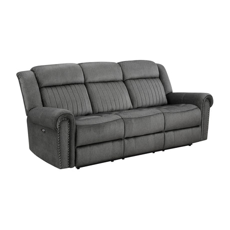 Brennen Charcoal 2-Piece Power Double Reclining Set from Homelegance - Luna Furniture
