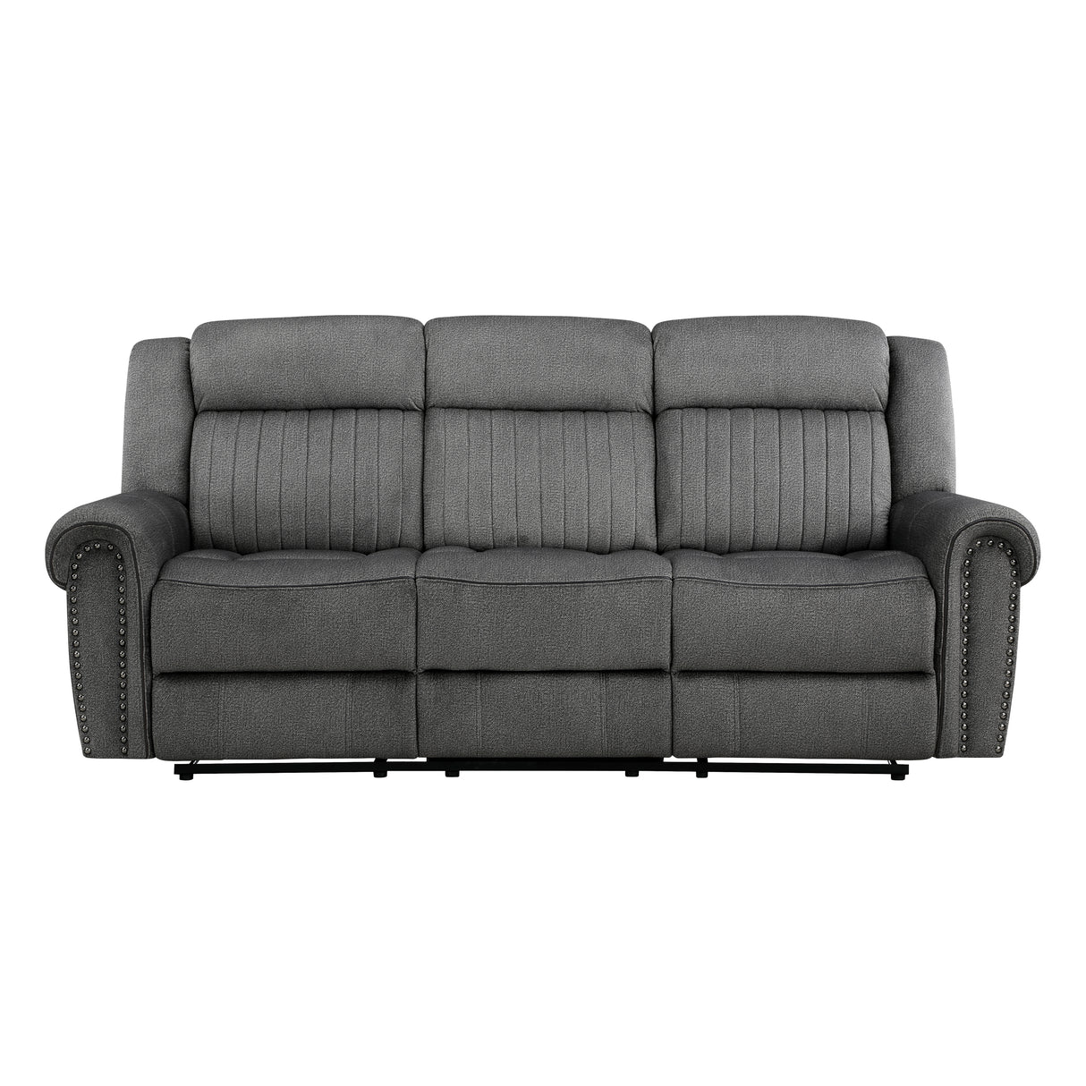 Brennen Charcoal Double Reclining Sofa from Homelegance - Luna Furniture