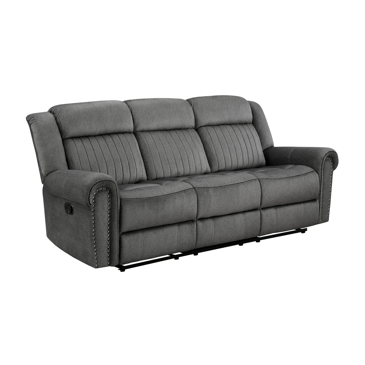 Brennen Charcoal Double Reclining Sofa from Homelegance - Luna Furniture
