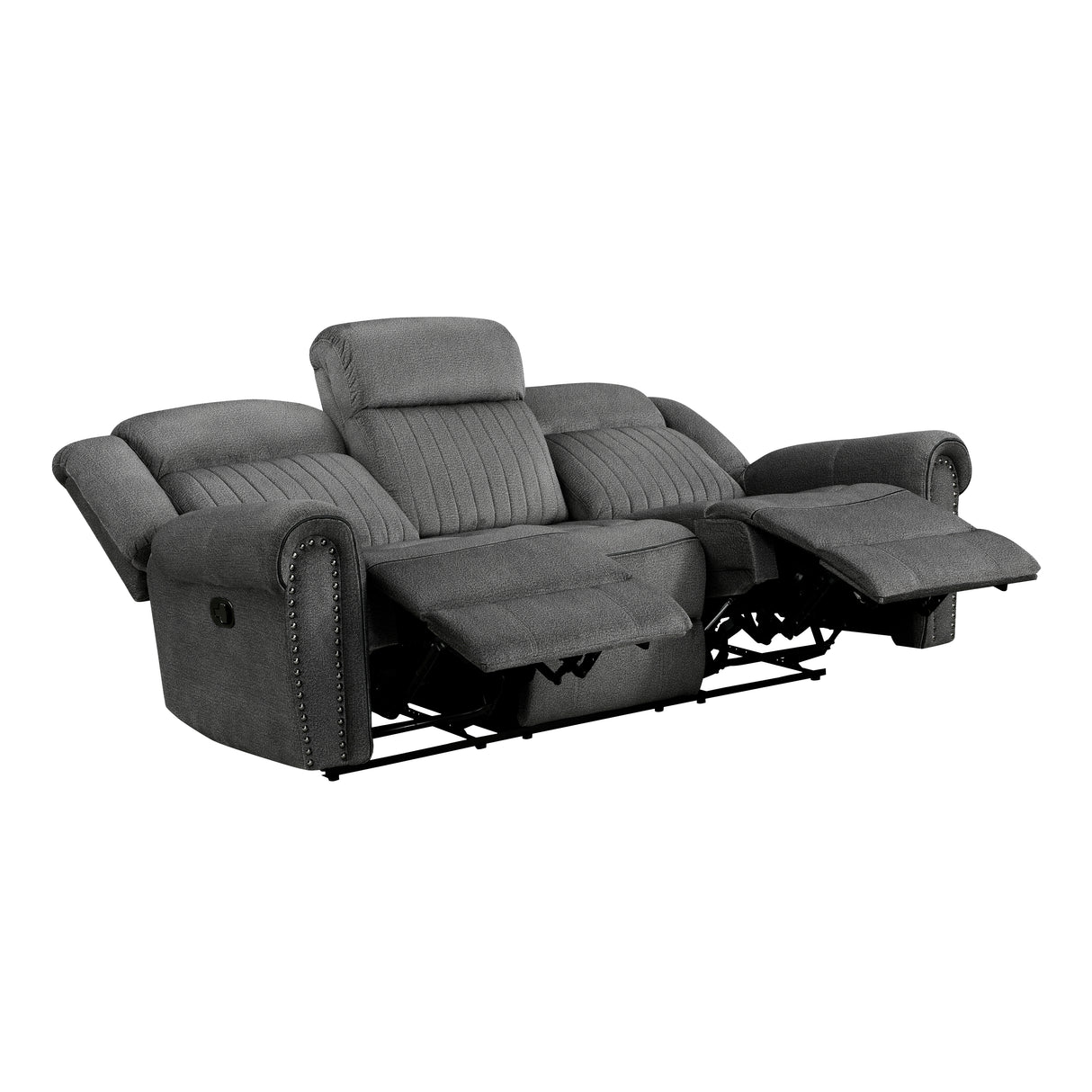 Brennen Charcoal Double Reclining Sofa from Homelegance - Luna Furniture