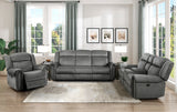 Brennen Charcoal Double Reclining Sofa from Homelegance - Luna Furniture