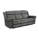 Brennen Charcoal Power Double Reclining Sofa from Homelegance - Luna Furniture