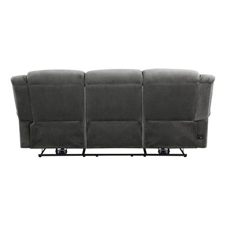Brennen Charcoal Power Double Reclining Sofa from Homelegance - Luna Furniture